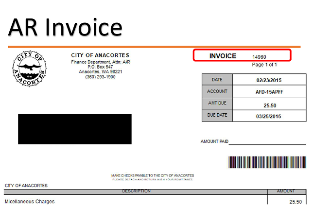 Image of a bill with the account number located in the upper left area