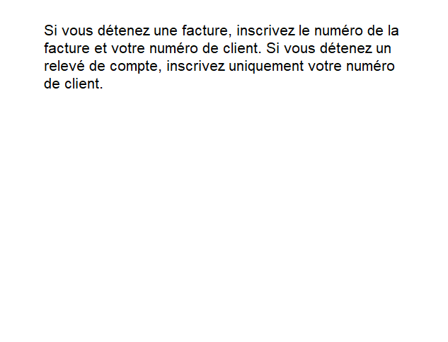 Image d’une facture avec le numéro de compte situé dans la partie supérieure gauche.