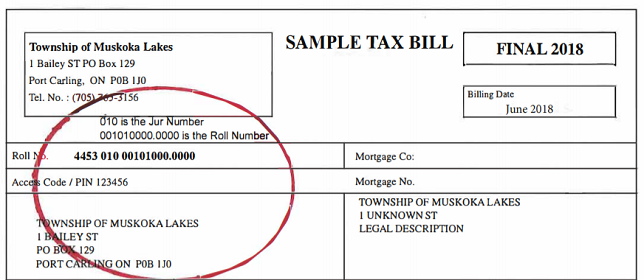 Image of a bill with the account number located in the upper left area