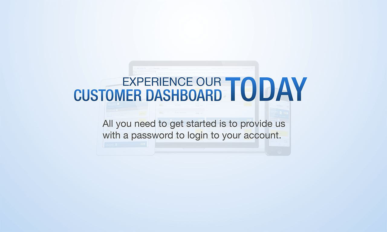 Experience our Customer Dashboard Today. All you need to get started is to provide us with a password to login to your account
